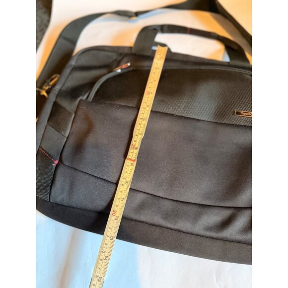 Samsonite Black Laptop Bag With Adjustable Strap & Multiple Compartments Ideal F - Picture 12 of 14